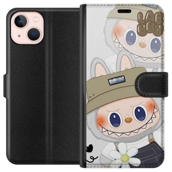 Apple iPhone 13 mini Tegnebogsetui Labubu Minimal Mood - Enkel og stilren monsterdesign