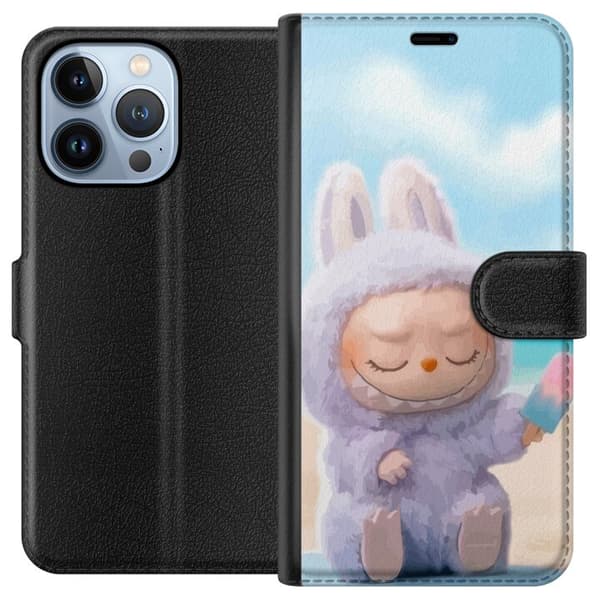 Apple iPhone 13 Pro Lompakkokotelo Labubu Vaaleanpunainen Tunnelma