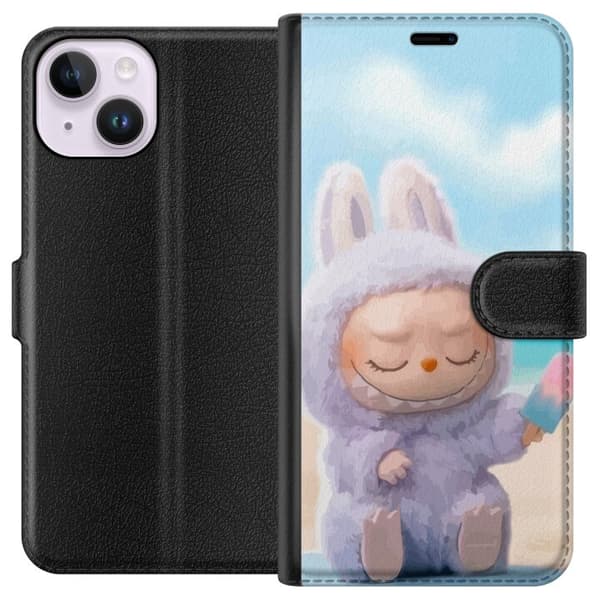Apple iPhone 14 Tegnebogsetui Labubu Lyserød Stemning