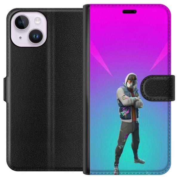 Apple iPhone 14 Tegnebogsetui sort ridder fortnite