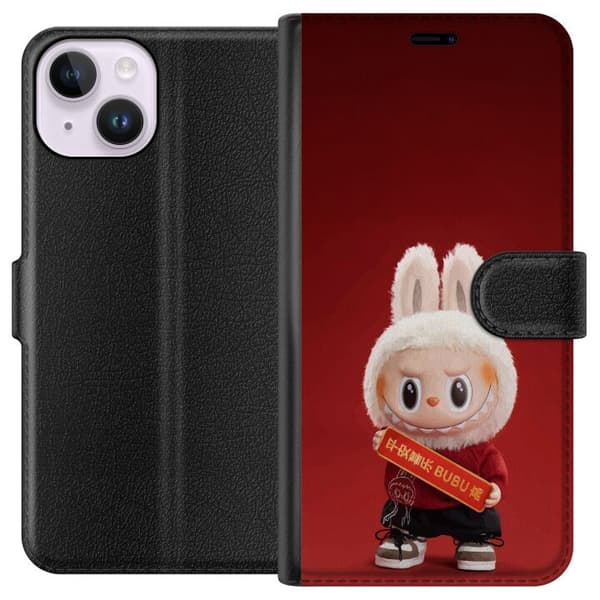 Apple iPhone 14 Plånboksfodral Pop Mart The Monsters Labubu Best of Luck Vinyl Plush Doll