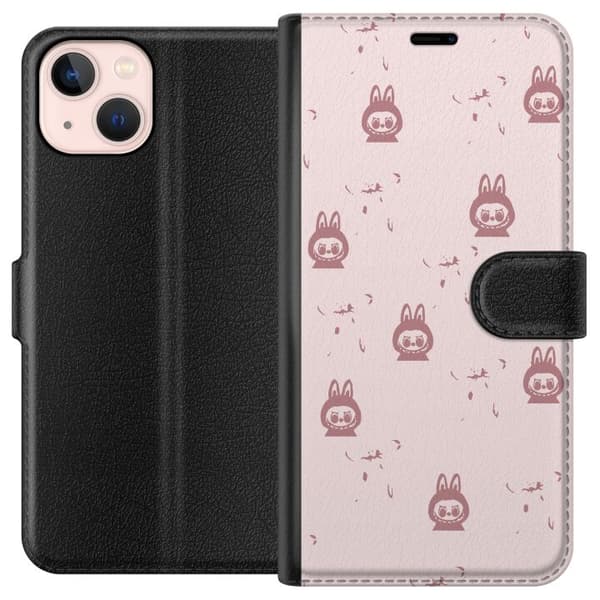 Apple iPhone 13 Plånboksfodral Labubu Neon Pop – Neonfärgad pop art monster