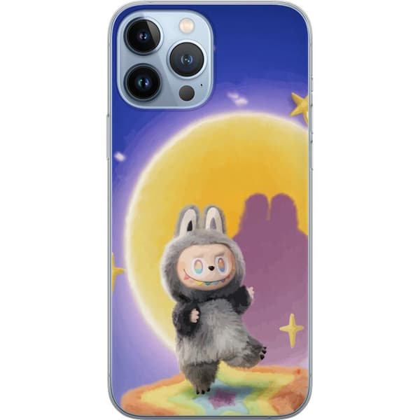 Apple iPhone 13 Pro Max Gjennomsiktig deksel Labubu Neon Pop - Neonfarget pop art-monster
