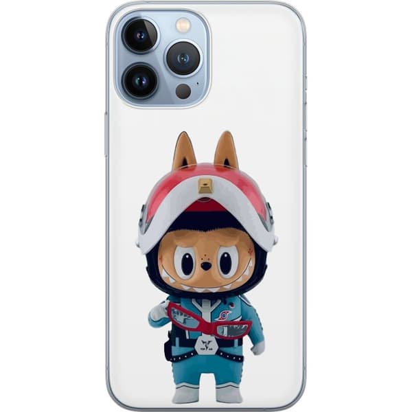 Apple iPhone 13 Pro Max Gennemsigtig cover How2work Labubu Monstre x Ultraman Blue Figur