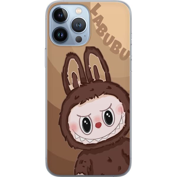 Apple iPhone 13 Pro Max Gennemsigtig cover Labubu Skyde Sød - Hvid og Blå Design med Sød Stil