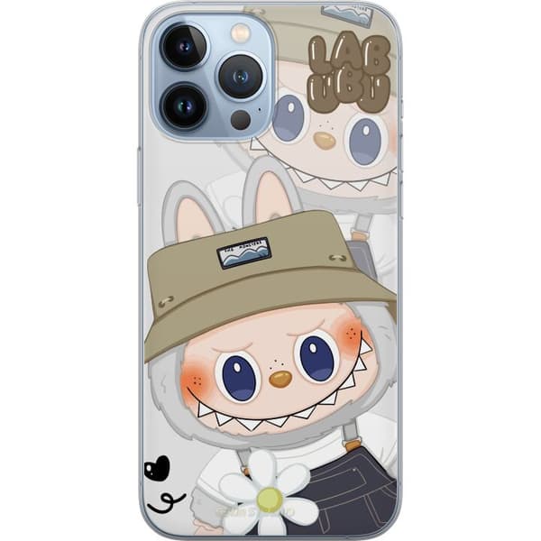Apple iPhone 13 Pro Max Gennemsigtig cover Labubu Minimal Mood - Enkel og stilren monsterdesign
