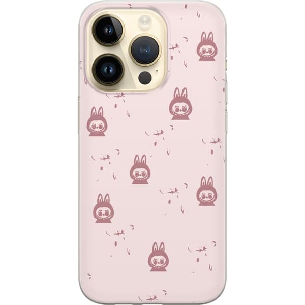 Apple iPhone 14 Pro Gennemsigtig cover Labubu Neon Pop - Neonfarvet pop art monster
