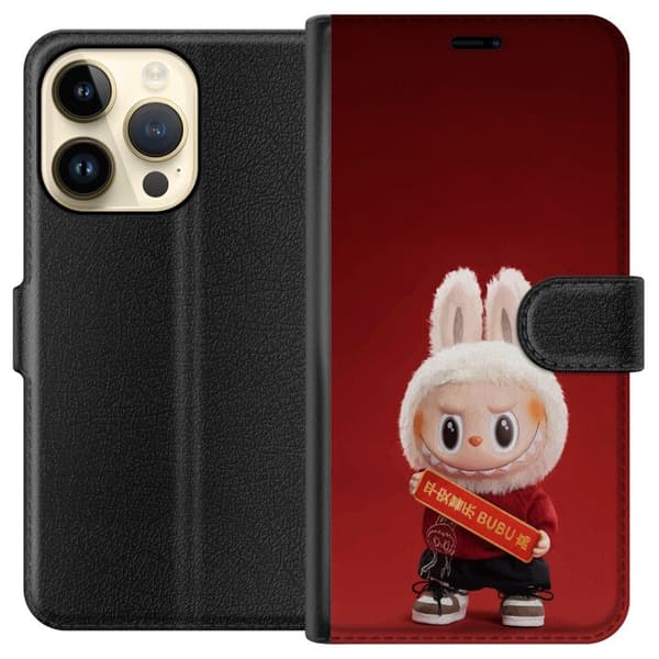 Apple iPhone 15 Pro Tegnebogsetui Pop Mart The Monsters Labubu Held og Lykke Vinyl Plysdukke