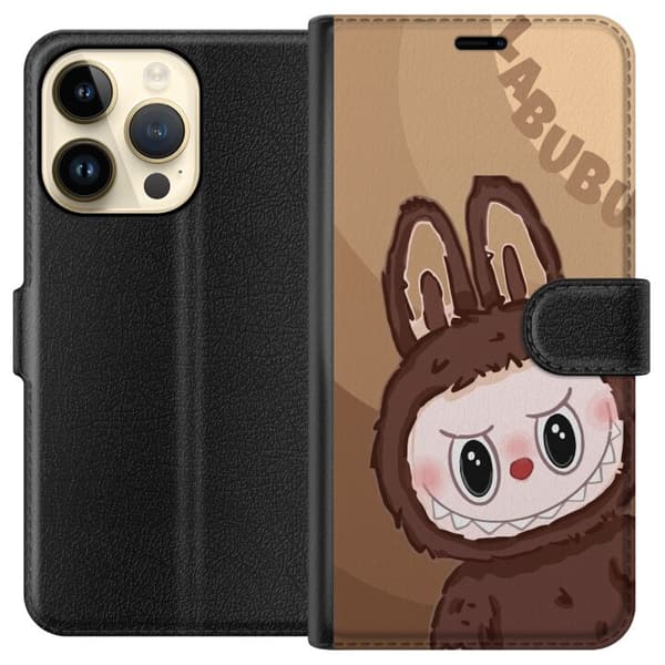 Apple iPhone 15 Pro Plånboksfodral Labubu Cloud Cutie – Vit och blå design med gullig stil
