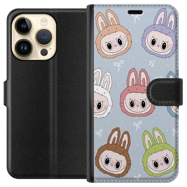 Apple iPhone 15 Pro Plånboksfodral Labubu Star Pattern – Stjärnmönstrat med monsterlook