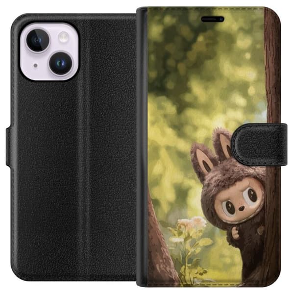 Apple iPhone 15 Plus Lommeboketui Labubu Graffiti Vibes – Gatukunst i Monsterform