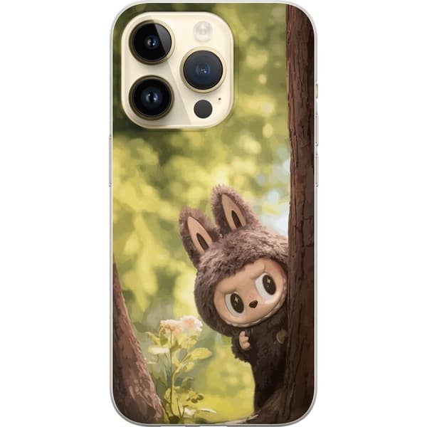 Apple iPhone 15 Pro Gennemsigtig cover Labubu Graffiti Vibes – Gadekunst i monsterform