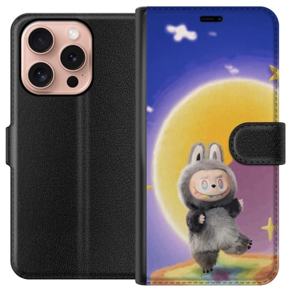 Apple iPhone 16 Pro Lommeboketui Labubu Neon Pop - Neonfarget pop art-monster