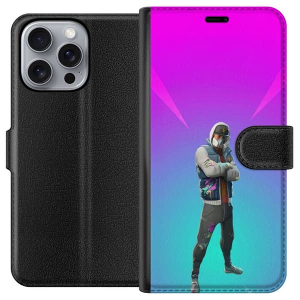 Apple iPhone 16 Pro Max Tegnebogsetui sort ridder fortnite