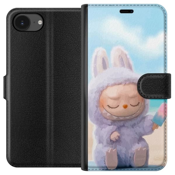 Apple iPhone 16e Lompakkokotelo Labubu Vaaleanpunainen Tunnelma