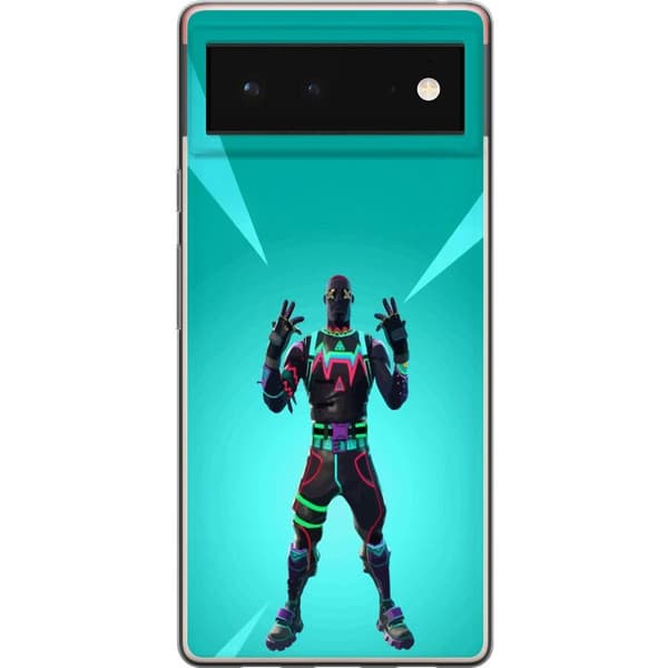 Google Pixel 6 Gjennomsiktig deksel svart ridder fortnite