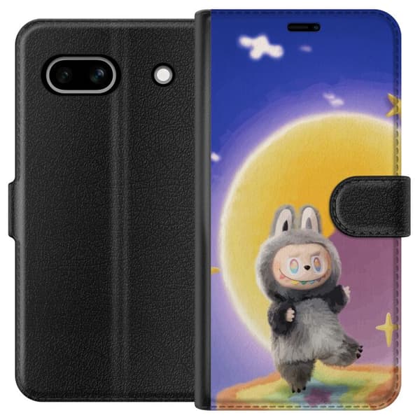 Google Pixel 7a Lommeboketui Labubu Neon Pop - Neonfarget pop art-monster