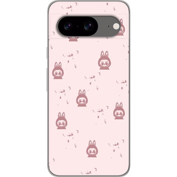 Google Pixel 8 Gennemsigtig cover Labubu Neon Pop - Neonfarvet pop art monster