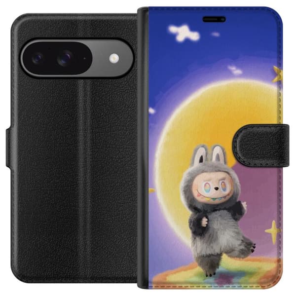 Google Pixel 9 Plånboksfodral Labubu Neon Pop – Neonfärgad pop art monster