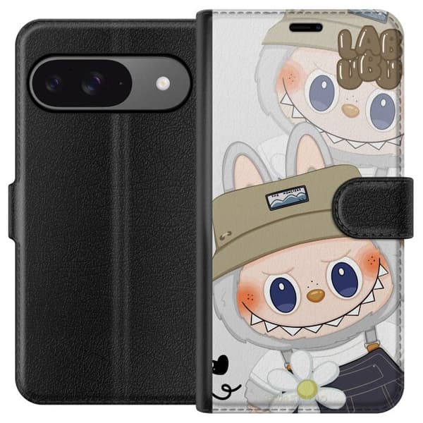 Google Pixel 9 Plånboksfodral Labubu Minimal Mood – Enkel och stilren monsterdesig