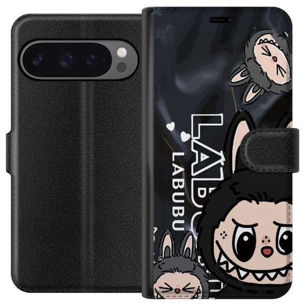 Google Pixel 9 Pro XL Tegnebogsetui <nl>Labubu Black Energy - Sort mønster i gade stil