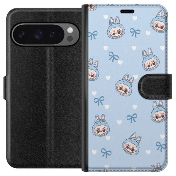 Google Pixel 9 Pro XL Plånboksfodral Labubu Fire Spirit – Eldigt monster i rött och orange