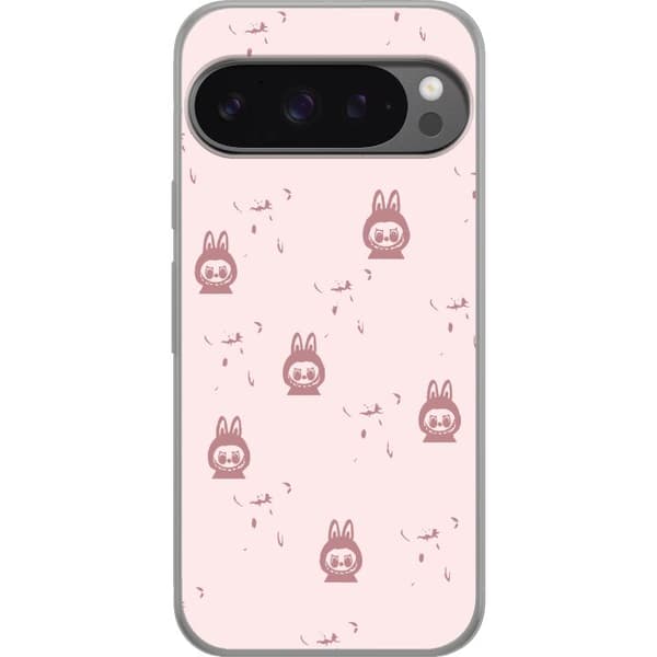 Google Pixel 9 Pro XL Gennemsigtig cover Labubu Neon Pop - Neonfarvet pop art monster