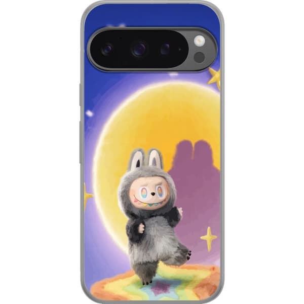 Google Pixel 9 Pro XL Gennemsigtig cover Labubu Neon Pop - Neonfarvet pop art monster