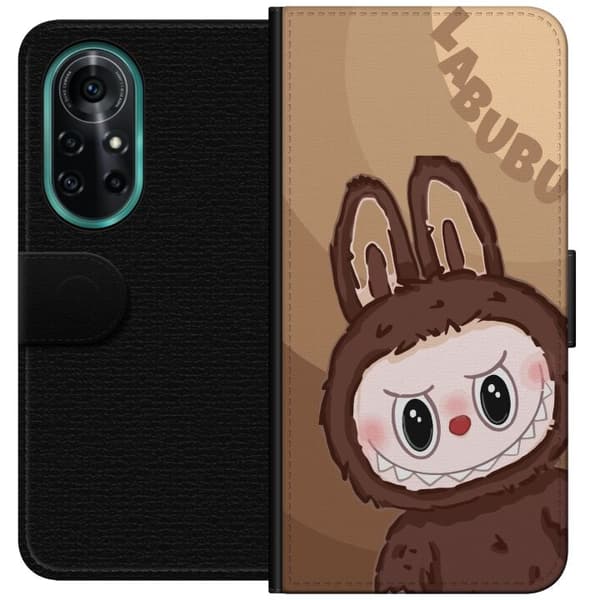 Huawei nova 8 Pro Lommeboketui Labubu Sky Kosebamse - Hvit og Blå Design med Søt Stil