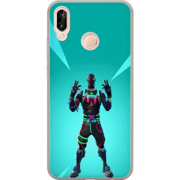 Huawei P20 lite Gennemsigtig cover sort ridder fortnite