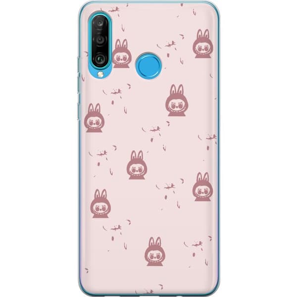 Huawei P30 lite Genomskinligt Skal Labubu Neon Pop – Neonfärgad pop art monster