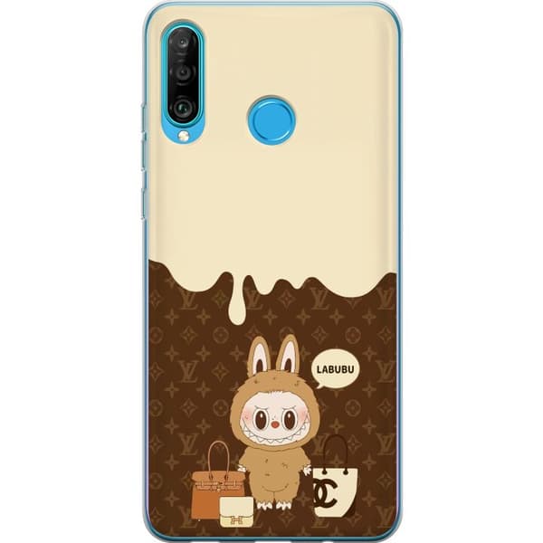 Huawei P30 lite Gjennomsiktig deksel Labubu Blue Chill - Blå toner og fredelig uttrykk