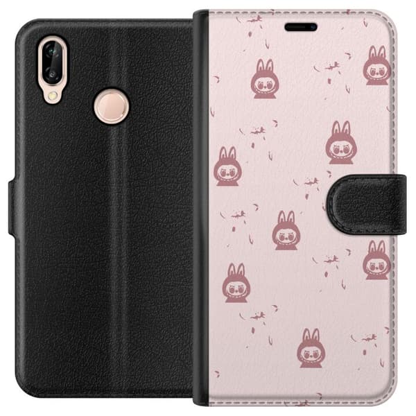 Huawei P20 lite Tegnebogsetui Labubu Neon Pop - Neonfarvet pop art monster