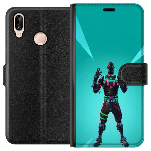 Huawei P20 lite Tegnebogsetui sort ridder fortnite