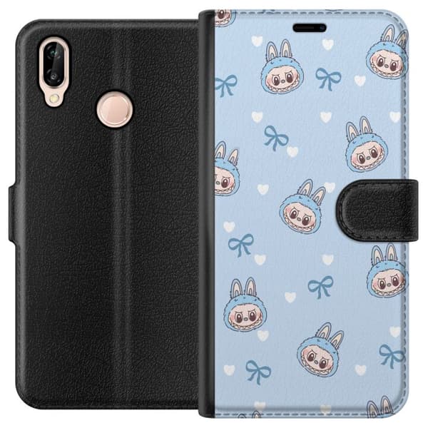 Huawei P20 lite Plånboksfodral Labubu Fire Spirit – Eldigt monster i rött och orange