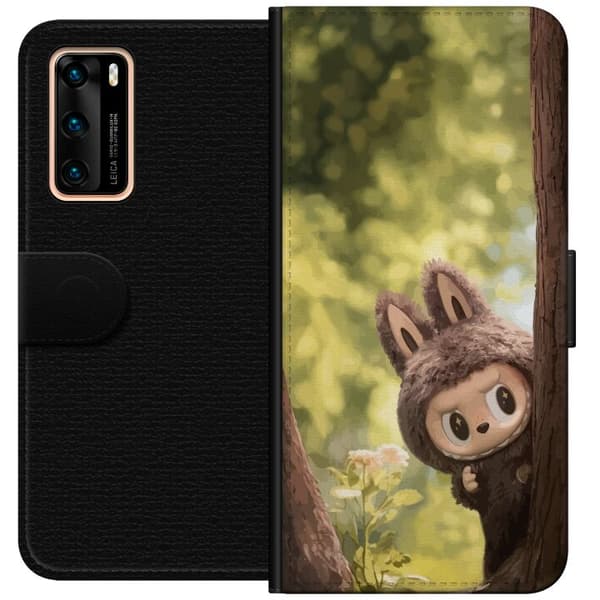 Huawei P40 Plånboksfodral Labubu Graffiti Vibes – Gatukonst i monsterform