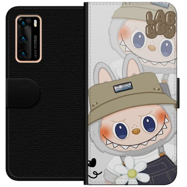 Huawei P40 Plånboksfodral Labubu Minimal Mood – Enkel och stilren monsterdesig