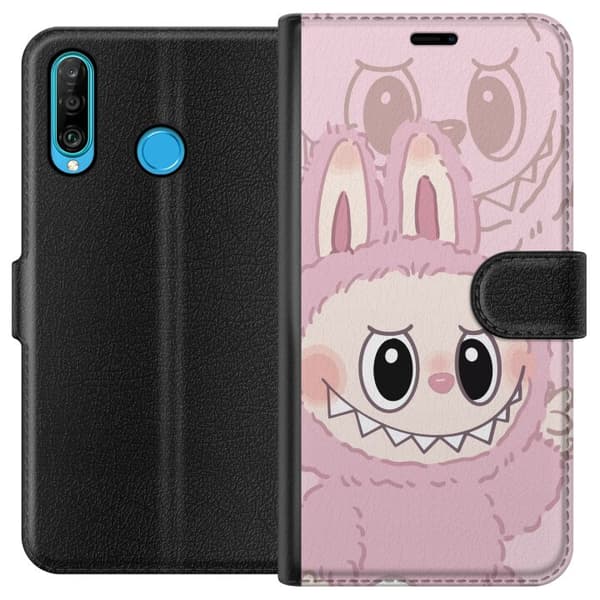 Huawei P30 lite Lompakkokotelo Labubu Floral Freak