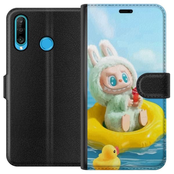 Huawei P30 lite Lommeboketui Labubu Stripe Attack - Striper møter monstre