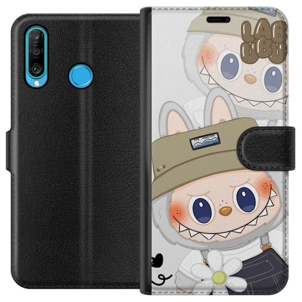 Huawei P30 lite Lommeboketui Labubu Minimal Mood - Enkel og stilig monsterdesign