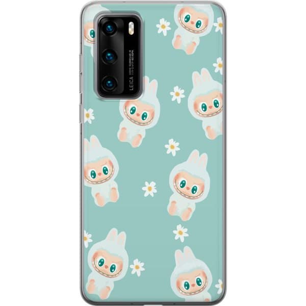 Huawei P40 Genomskinligt Skal Labubu Candy Vibes – Söt och färgglad monsterstil