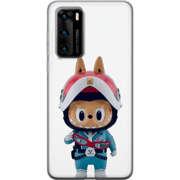 Huawei P40 Genomskinligt Skal How2work Labubu The Monsters x Ultraman Blue Figure