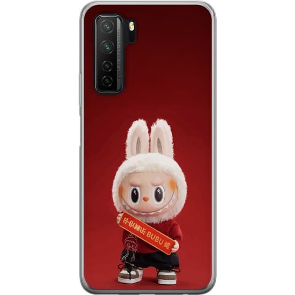 Huawei P40 lite 5G Genomskinligt Skal Pop Mart The Monsters Labubu Best of Luck Vinyl Plush Doll