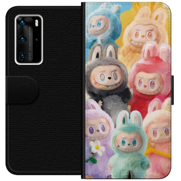 Huawei P40 Pro Lommeboketui Labubu Skissestil