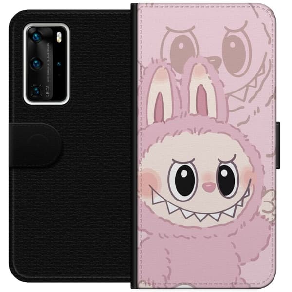 Huawei P40 Pro Plånboksfodral Labubu Floral Freak – Blommigt monster i vintage-stil