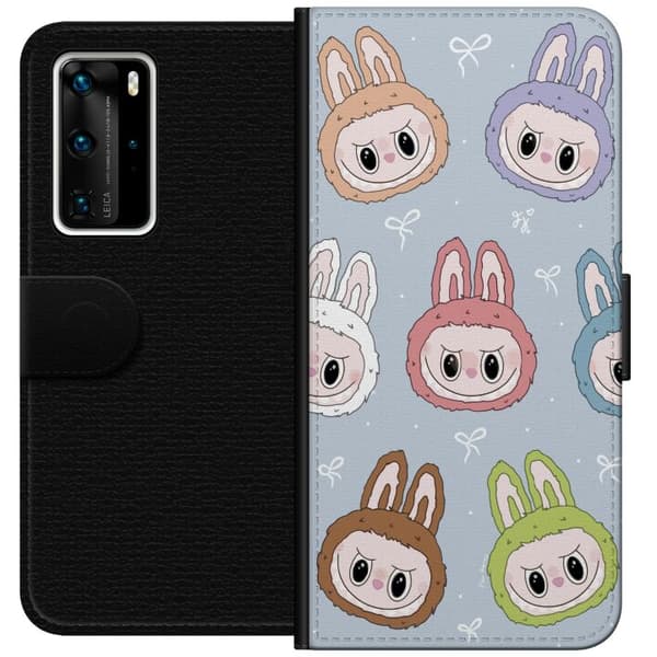 Huawei P40 Pro Plånboksfodral Labubu Star Pattern – Stjärnmönstrat med monsterlook