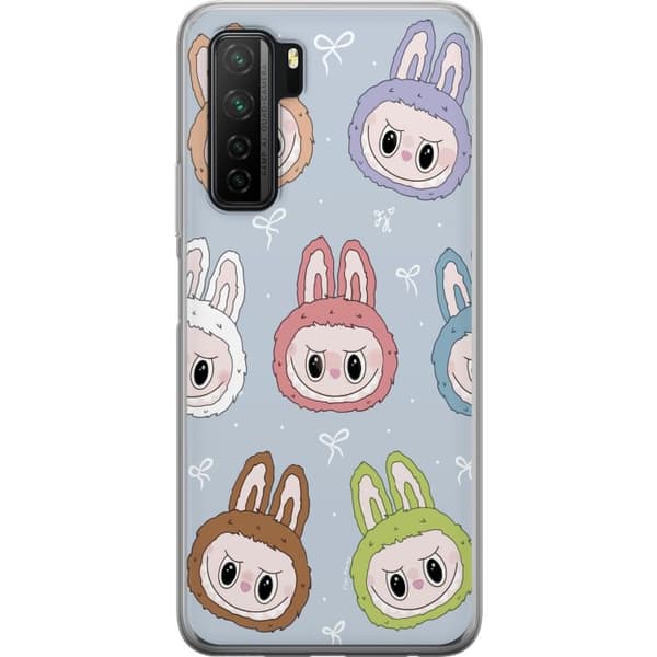 Huawei P40 lite 5G Genomskinligt Skal Labubu Star Pattern – Stjärnmönstrat med monsterlook