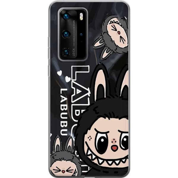 Huawei P40 Pro Genomskinligt Skal Labubu Black Energy – Svart mönster i streetstyle