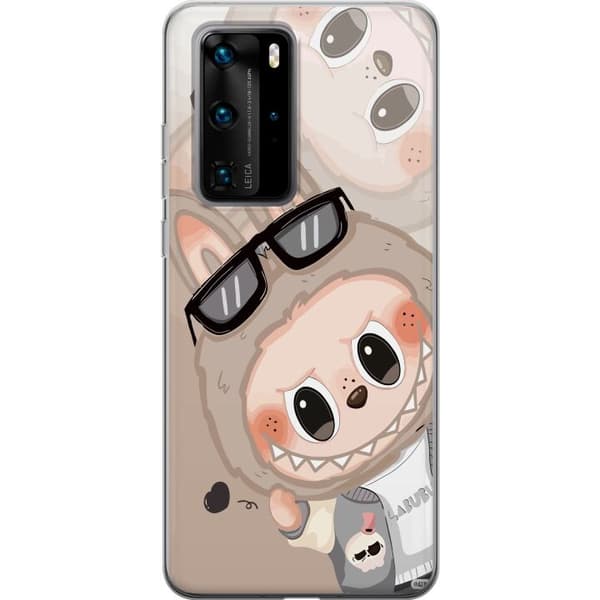Huawei P40 Pro Genomskinligt Skal Labubu Rainbow Chaos – Färgglatt monster i regnbågstoner