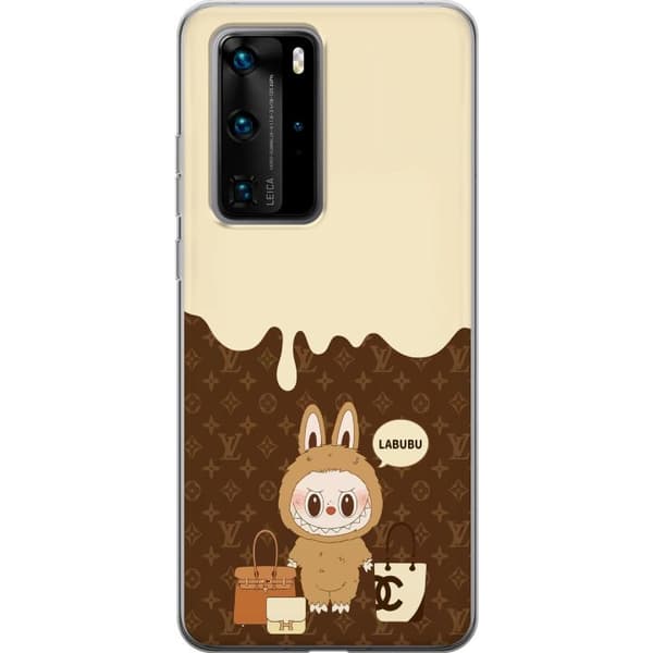 Huawei P40 Pro Gjennomsiktig deksel Labubu Blue Chill - Blå toner og fredelig uttrykk